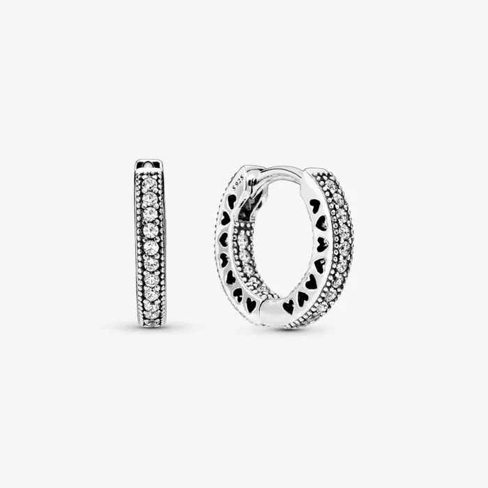 Hoop Earrings Women Pandora Pav Heart Hoop Earrings Sterling Silver