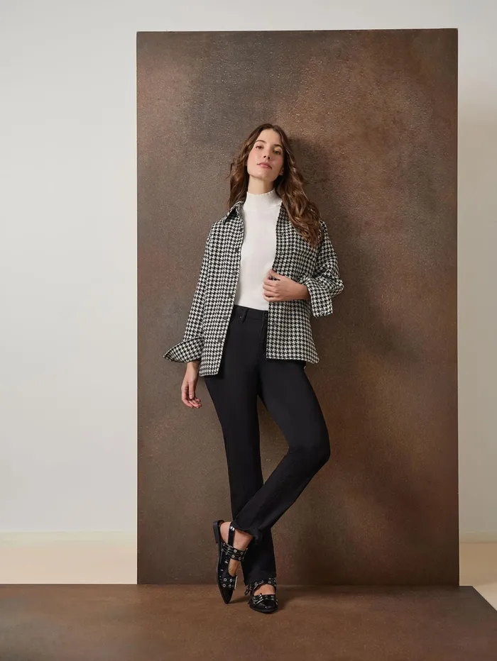 Houndstooth ButtonFront Shacket Women Jones New York Outerwear