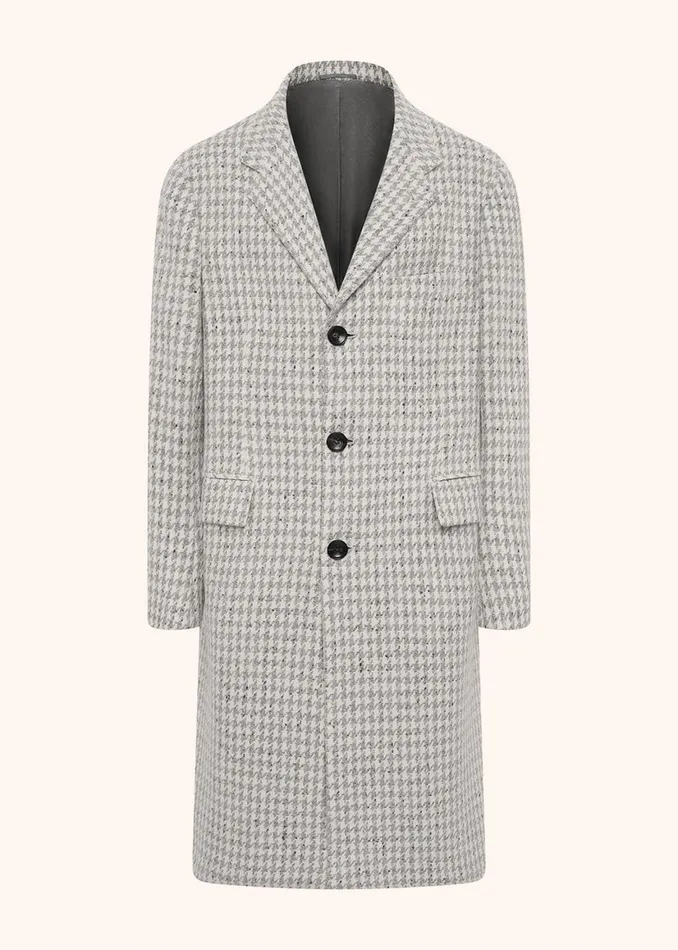 HOUNDSTOOTH CASHMERE BLEND COAT Men Kiton Outerwear