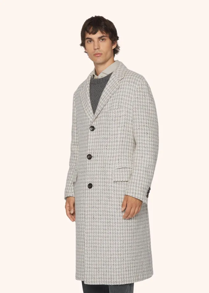 HOUNDSTOOTH CASHMERE BLEND COAT Men Kiton Outerwear HOUNDSTOOTH CASHMERE BLEND COAT Men Kiton Outerwear