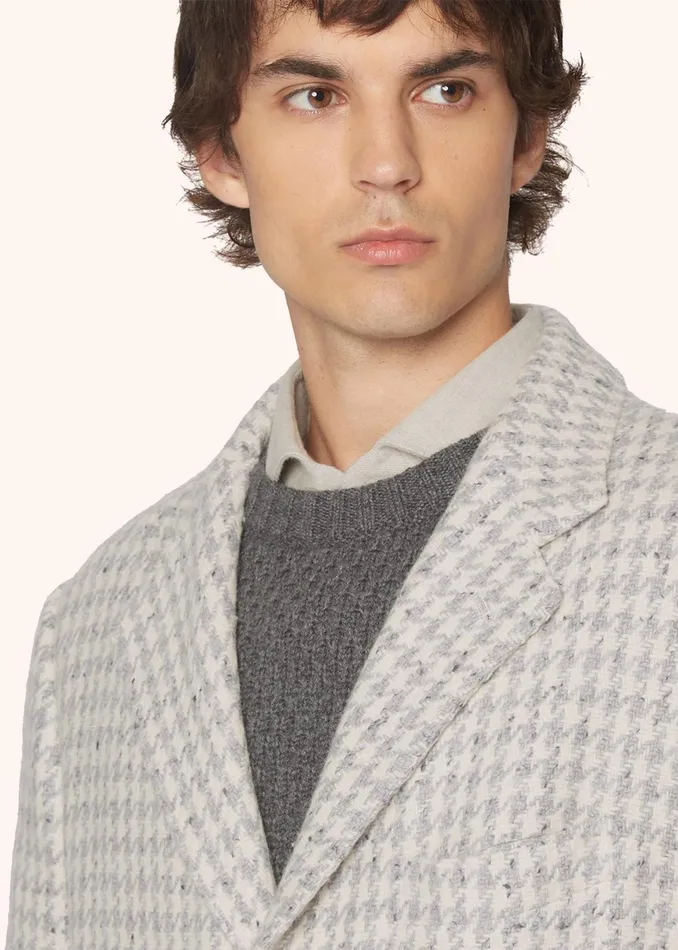 HOUNDSTOOTH CASHMERE BLEND COAT Men Kiton Outerwear HOUNDSTOOTH CASHMERE BLEND COAT Men Kiton Outerwear
