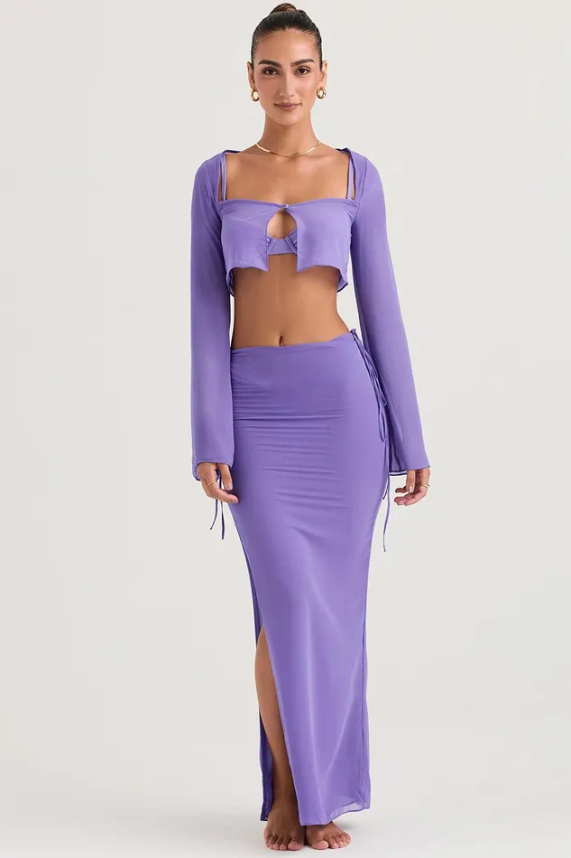 House Of CB AmalfiViolet Cutout Maxi Skirt Violet Women Skirts