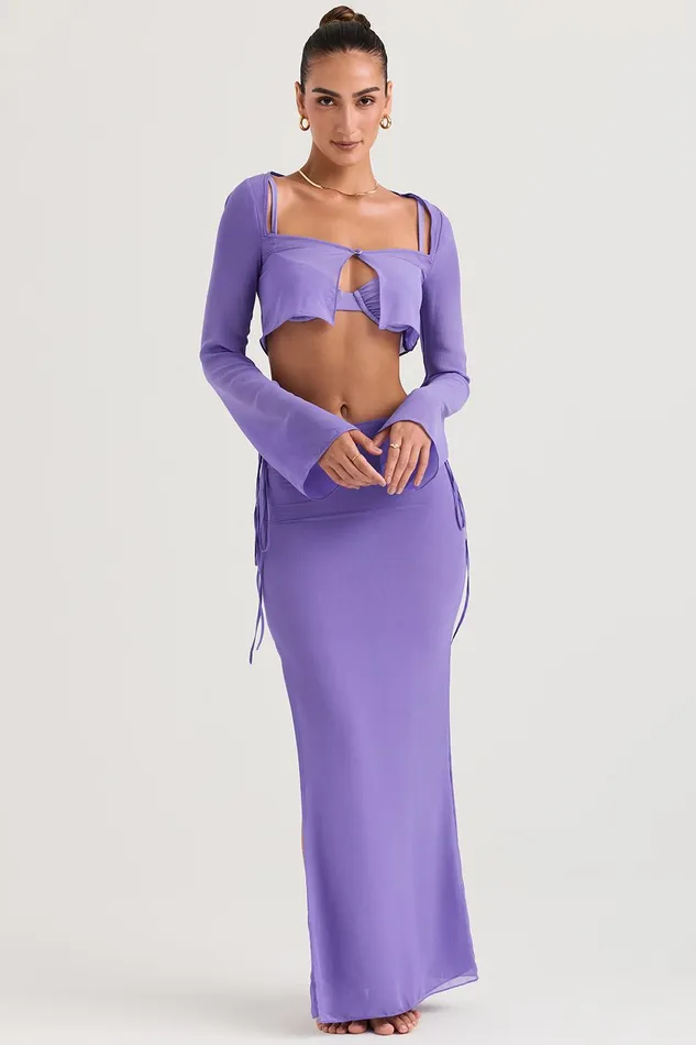 House Of CB AmalfiViolet Cutout Maxi Skirt Violet Women Skirts