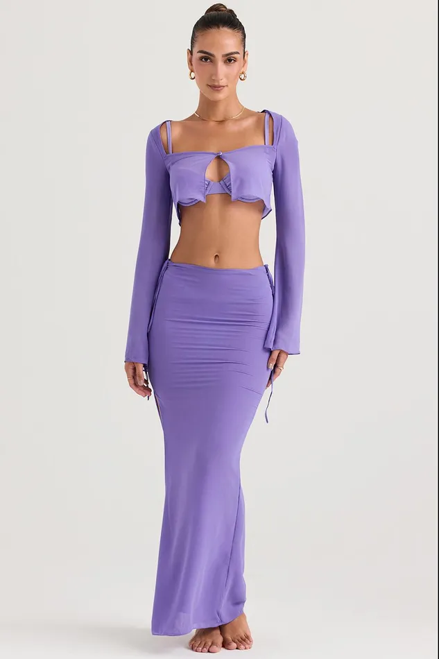 House Of CB AmalfiViolet Cutout Maxi Skirt Violet Women Skirts