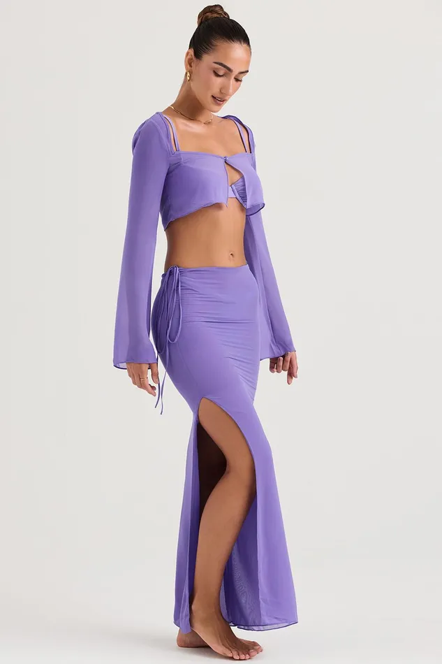 House Of CB AmalfiViolet Cutout Maxi Skirt Violet Women Skirts