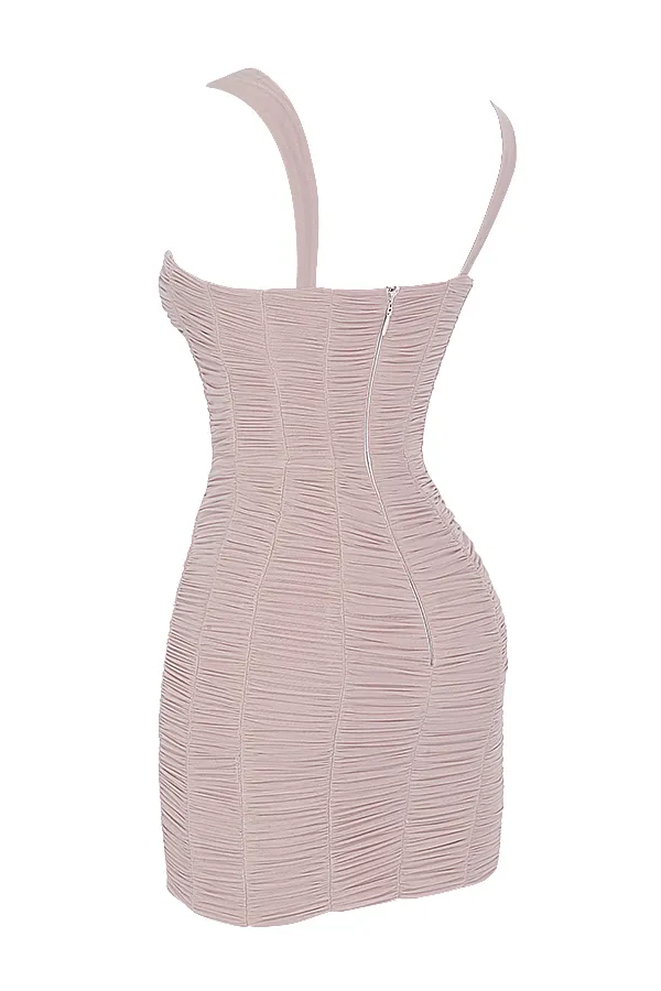 House Of CB CateCrystal Ruched Mesh Mini Dress 8211 SALE Crystal Women Bodycon Dresses