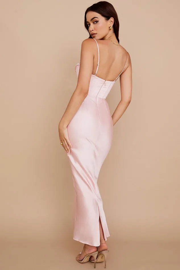 House Of CB CharmaineBlush Pink Corset Maxi Dress Blush Women Maxi Dresses