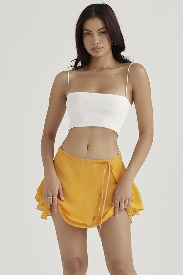 House Of CB ClariceTangerine Floaty Layered Mini Skirt 8211 SALE Tangerine Women Skirts