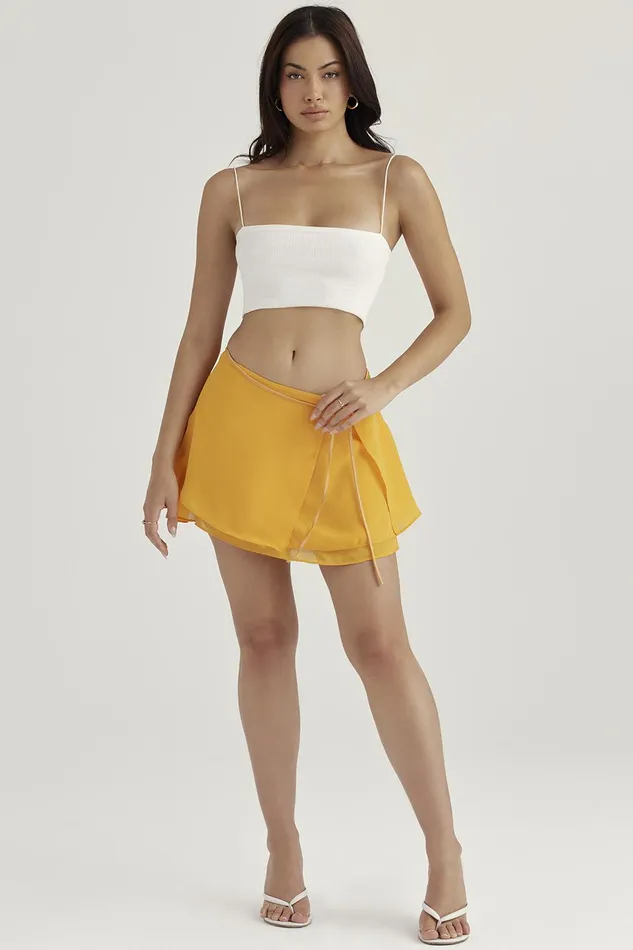 House Of CB ClariceTangerine Floaty Layered Mini Skirt 8211 SALE Tangerine Women Skirts