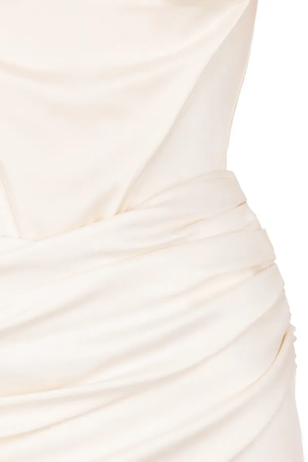 House Of CB CoralineIvory Satin Corset Dress Ivory Women Strapless Dresses