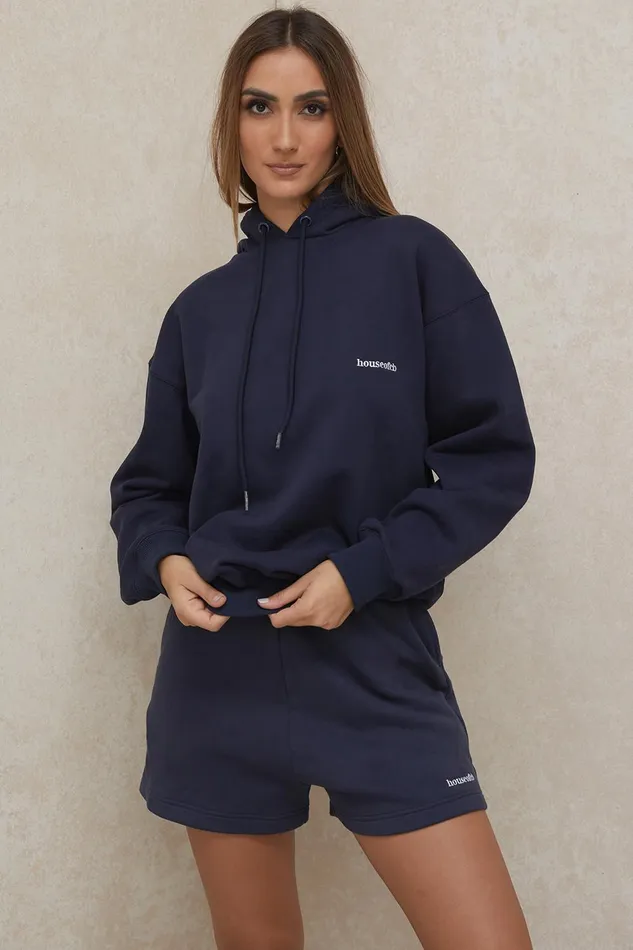 House Of CB HaloNavy Oversized Hoodie Navy Women Tops
