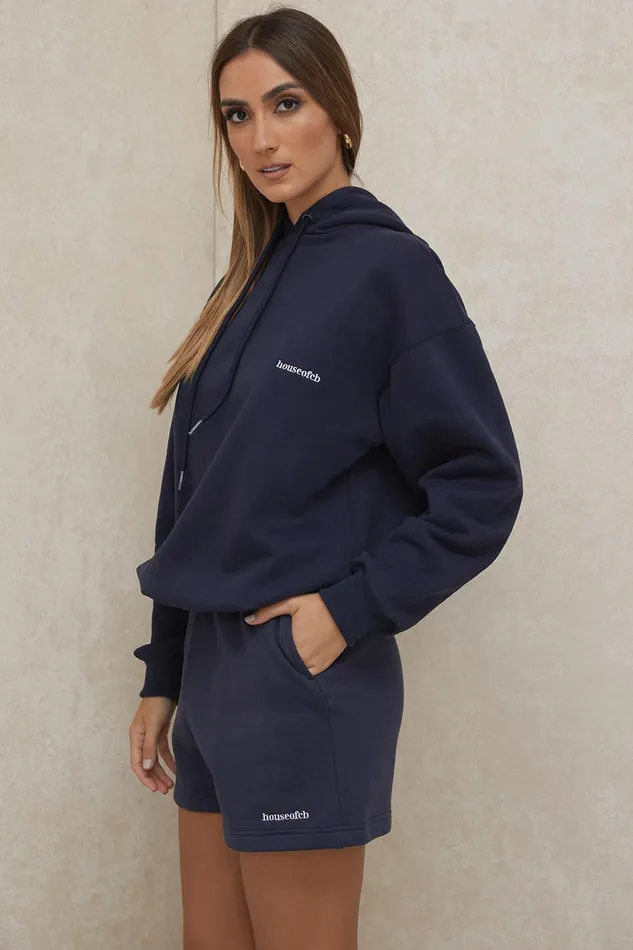 House Of CB HaloNavy Oversized Hoodie Navy Women Tops