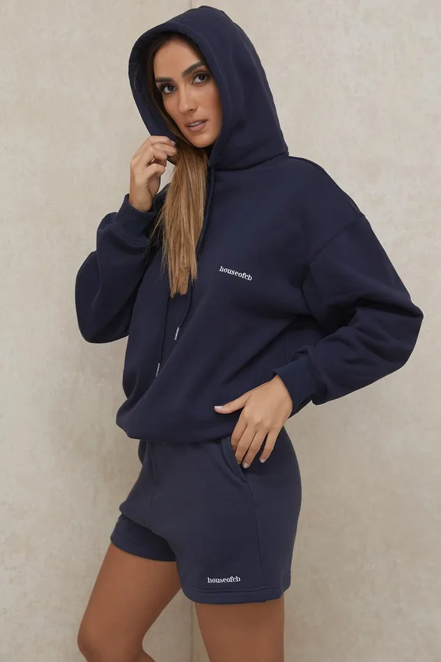 House Of CB HaloNavy Oversized Hoodie Navy Women Tops