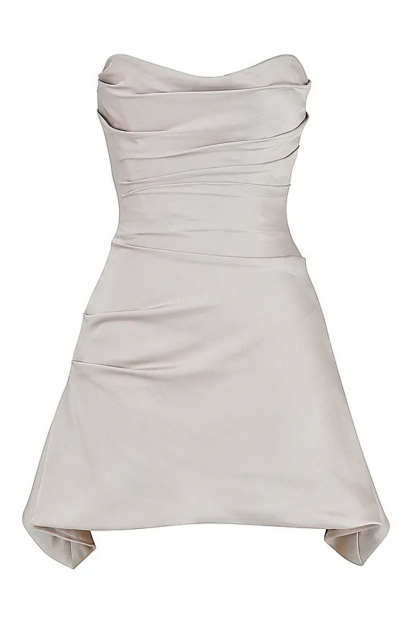 House Of CB JasmineOyster Draped Strapless Corset Dress Oyster Women Corset Dresses