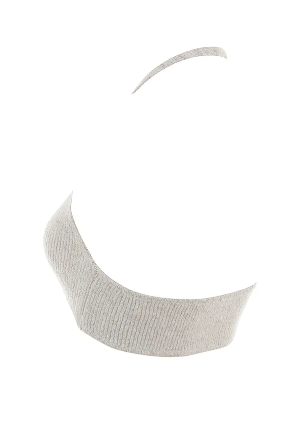 House Of CB JoleneOatmeal Ribbed Knit Bralette 8211 SALE Oatmeal Women Tops