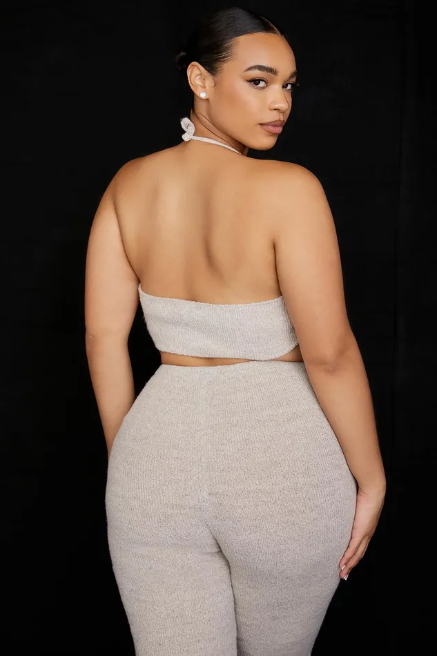 House Of CB JoleneOatmeal Ribbed Knit Bralette 8211 SALE Oatmeal Women Tops