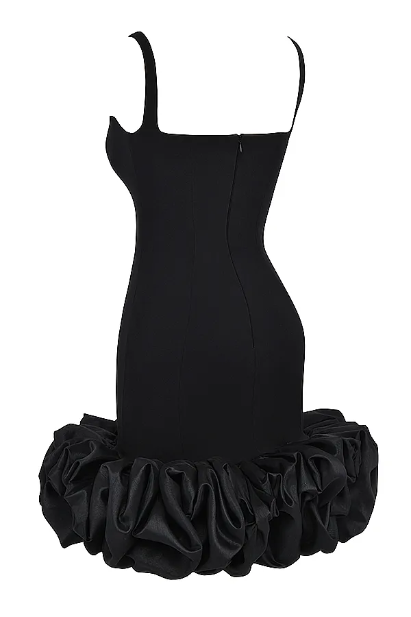 House Of CB LilouBlack Ruffle Hem Dress Black Women Mini Dresses