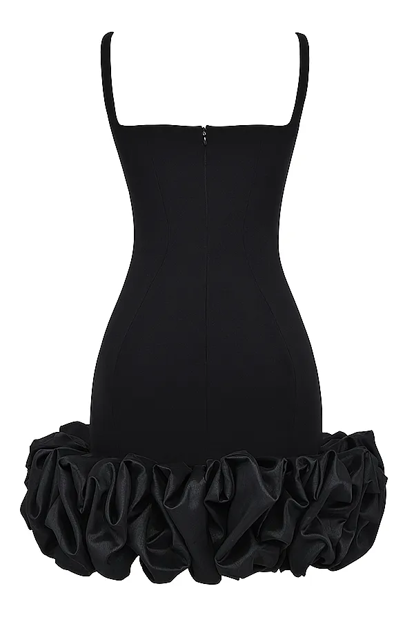 House Of CB LilouBlack Ruffle Hem Dress Black Women Mini Dresses