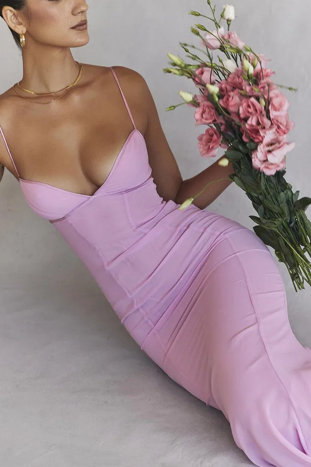 House Of CB LorenPink Maxi Dress 8211 SALE Pink Women Bodycon Dresses