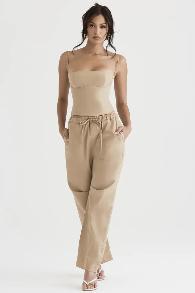 House Of CB LunaCamel Cargo Trousers Camel Women Trousers