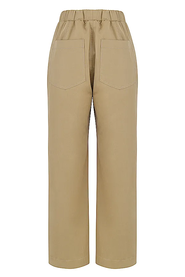 House Of CB LunaCamel Cargo Trousers Camel Women Trousers
