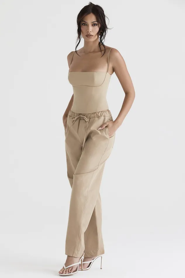 House Of CB LunaCamel Cargo Trousers Camel Women Trousers