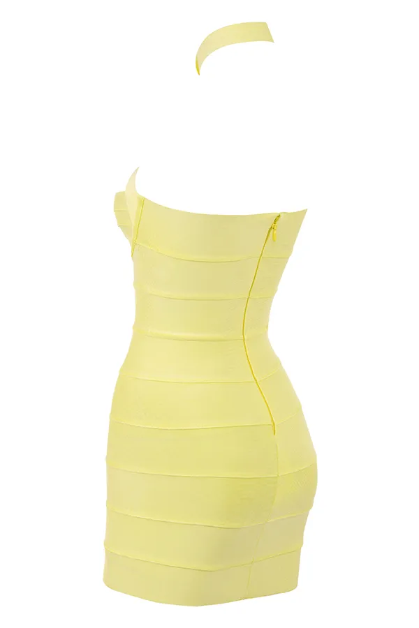 House Of CB MalihaButtercup Bandage Halter Mini Dress 8211 SALE Buttercup Women Bodycon Dresses