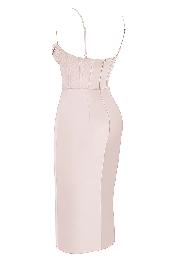 House Of CB MyrnaCrystal Satin Corset Midi Dress 8211 SALE Crystal Women Bodycon Dresses