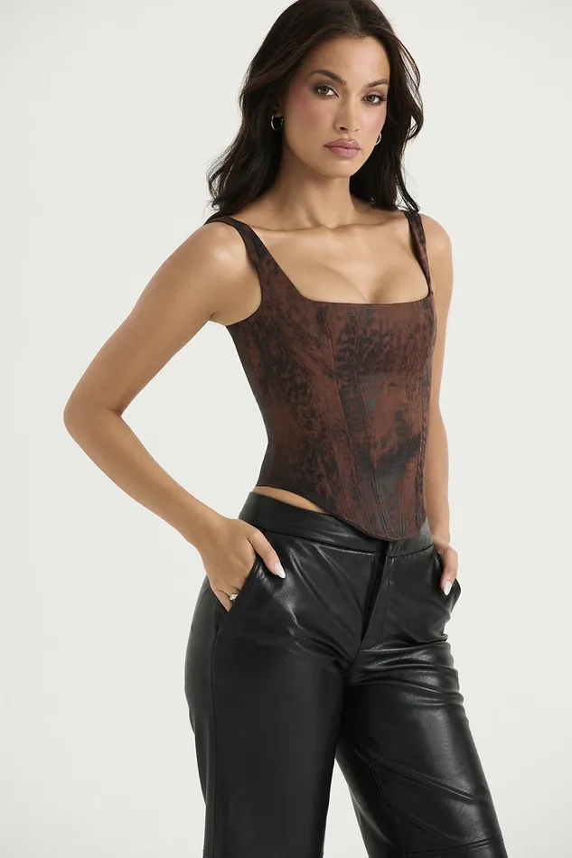 House Of CB RafaAntique Copper Satin Longline Corset 8211 SALE Antique Women Corsets
