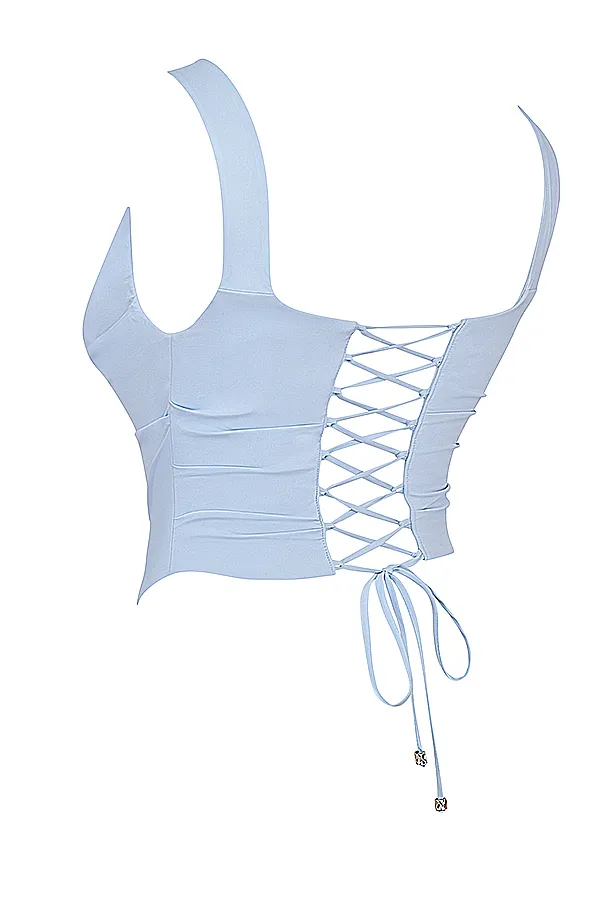 House Of CB UnaSoft Blue Corset Soft Women Tops