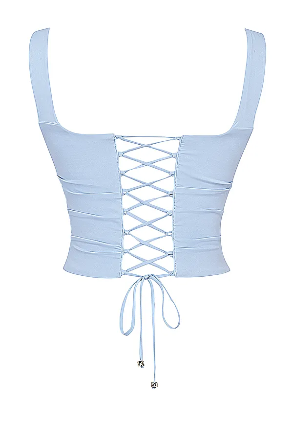 House Of CB UnaSoft Blue Corset Soft Women Tops