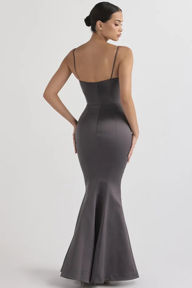 House Of CB VioletteShadow Satin Fishtail Gown 8211 SALE Shadow Women Maxi Dresses