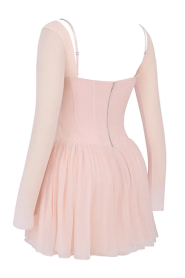 House Of CB ViviSoft Peach Corset Mini Dress Soft Women Corset Dresses