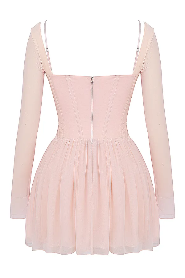House Of CB ViviSoft Peach Corset Mini Dress Soft Women Corset Dresses