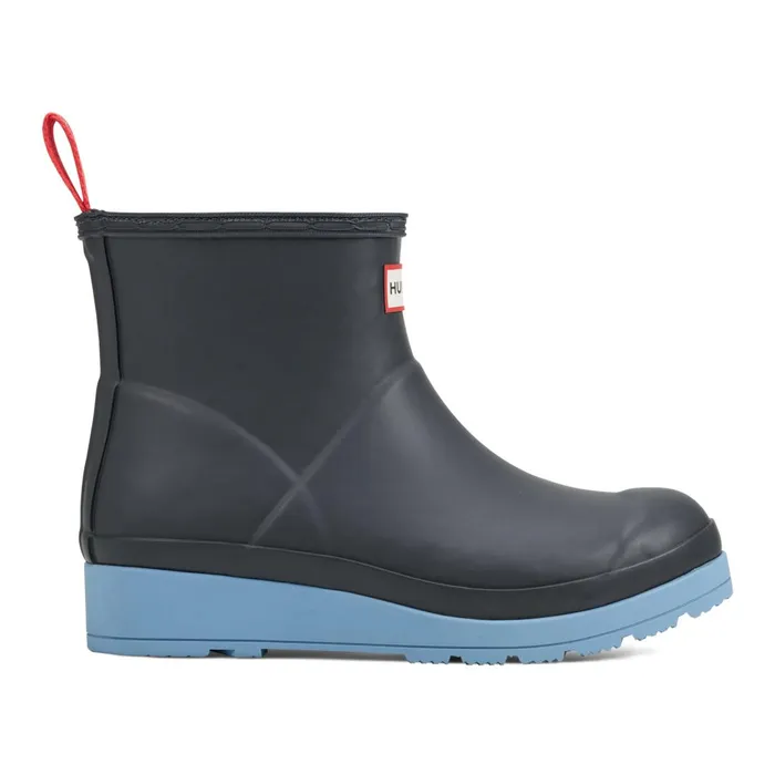 Hunter Boots PLAY Insulated Vegan Shearling Short Rain Boots Dark Blue Women Insulated and Snow Boots