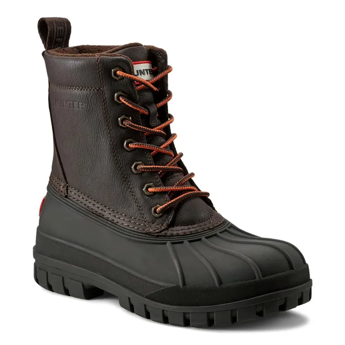 Hunter Boots Southall Insulated Waterproof Duck Boots Dark Brown Men Insulated and Snow Boots