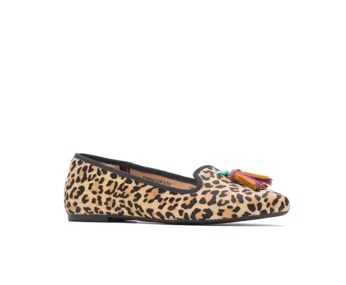 Hush Puppies Flats and SlipOns Women Sadie Tassel SlipOn Leopard Calf Hair Hush Puppies Flats and SlipOns Women Sadie Tassel SlipOn Leopard Calf Hair
