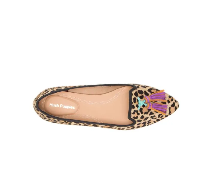 Hush Puppies Flats and SlipOns Women Sadie Tassel SlipOn Leopard Calf Hair Hush Puppies Flats and SlipOns Women Sadie Tassel SlipOn Leopard Calf Hair