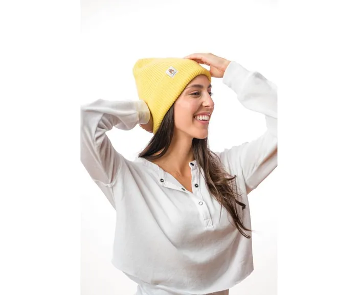 Hush Puppies Hats MenWomen Knit Beanie Sunshine Yellow