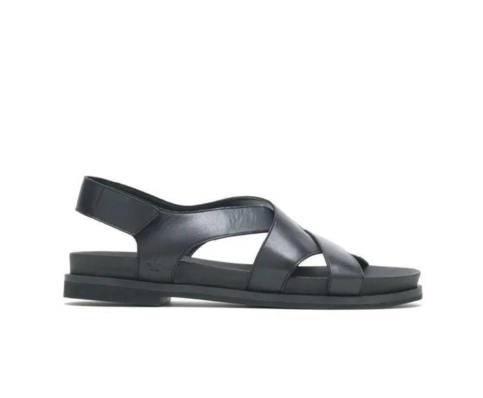 Hush Puppies Sandals Women Lilly Criss Cross Sandal Black Leather