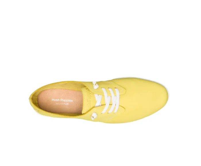 Hush Puppies Sneakers Women Everyday Lace Up Sun Yellow Nubuck
