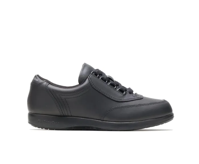 Hush Puppies Walking Shoes Women Classic Walker Black Leather