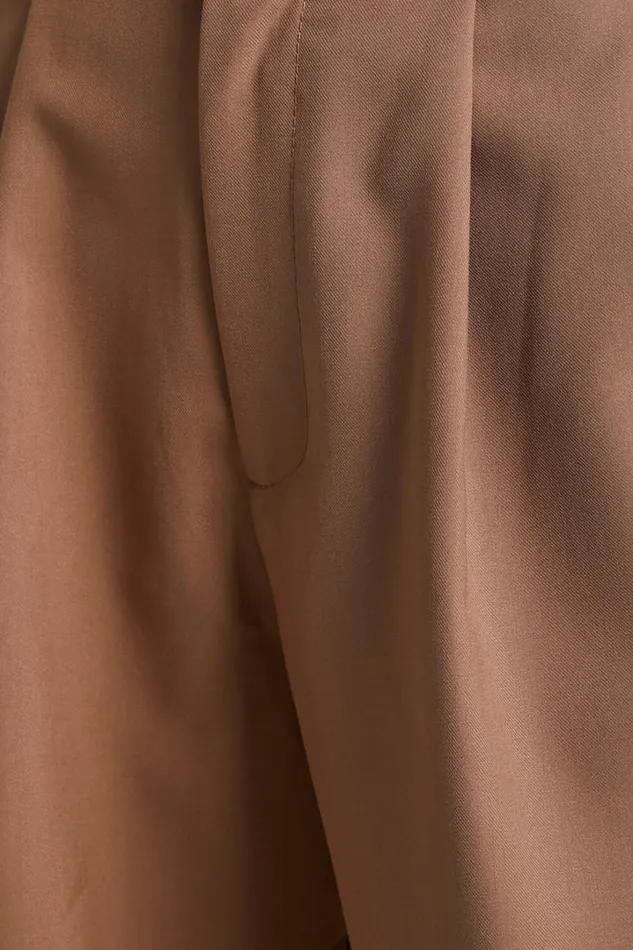 Izara Trousers 8211 Mid Rise Relaxed Straight Leg Tailored Trousers In Mocha Women Showpo Pants