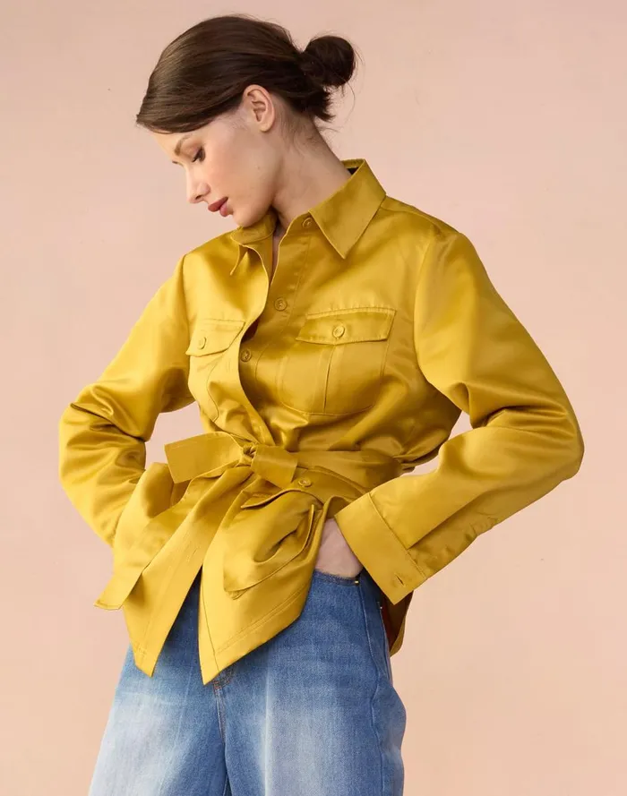 Jackets and Coats Women Cynthia Rowley Satin Safari Jacket