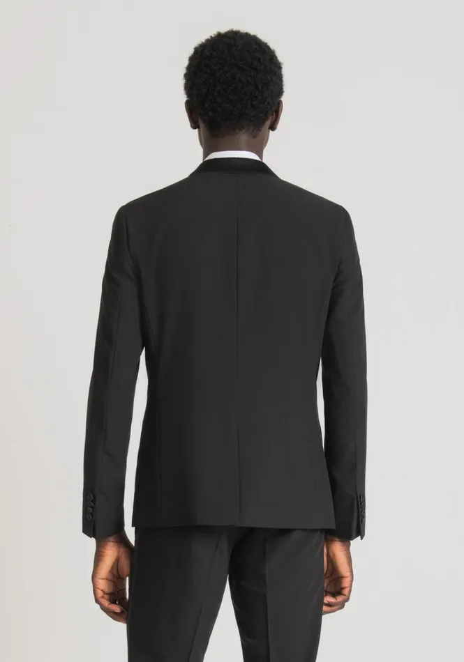 Jackets And Gilet Men Antony Morato Nina Slim Fit Jacket In Stretch Viscose Blend Fabric With Satin Details Black