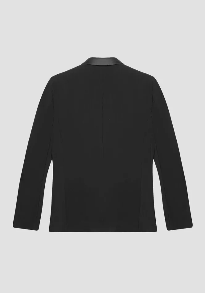 Jackets And Gilet Men Antony Morato Nina Slim Fit Jacket In Stretch Viscose Blend Fabric With Satin Details Black