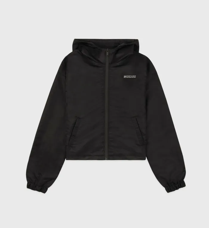 Jackets Women Sporty and Rich Good Health Nylon Windbreaker 8211 BlackWhite