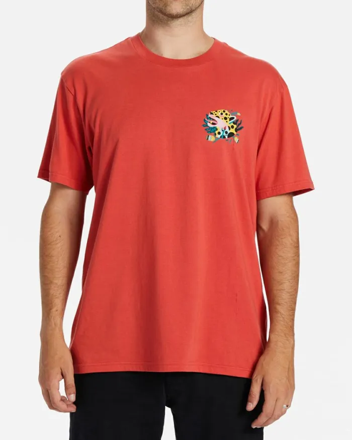 Jaguar TShirt Coral Men Billabong TShirts