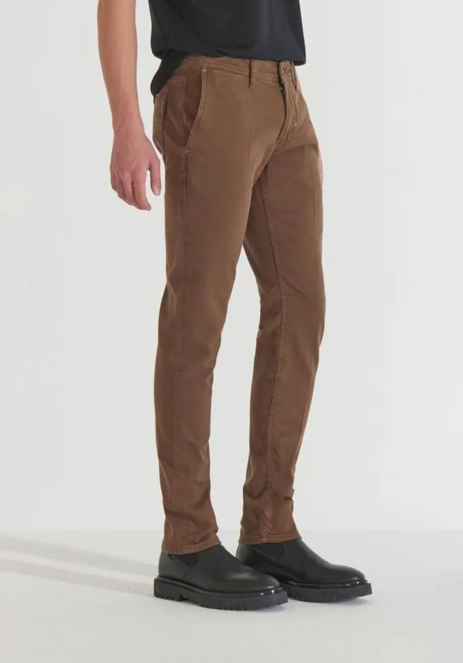 Jeans Men Antony Morato Mason Skinny Fit Jeans In Coloured Denim Dark Tobacco