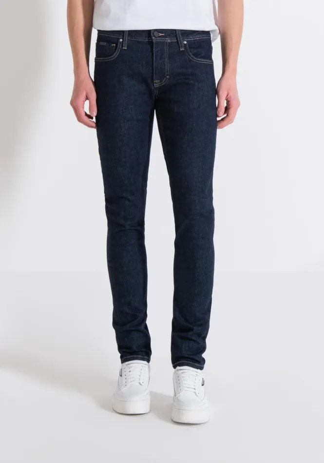 Jeans Men Antony Morato Ozzy TaperedFit Jeans In Stretch Denim With Dark Wash Light Blue